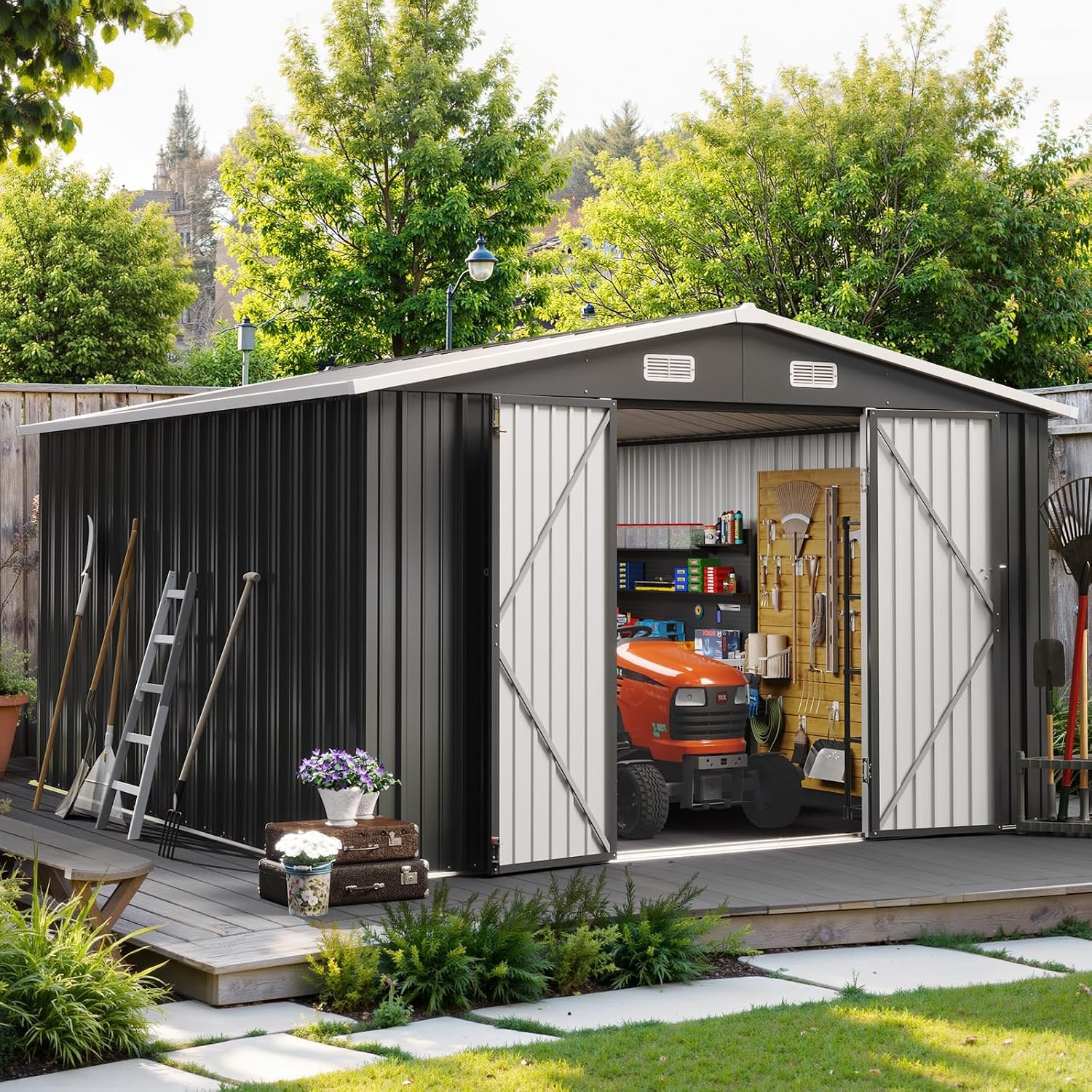 10x12FT Outdoor Storage Shed W - огляд і ціна Garden Tools