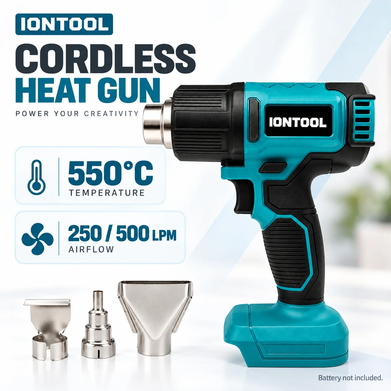 IONTOOL Cordless Heat Gun 550℃ - огляд і ціна Cordless Heat Gun For Shrink Tubing